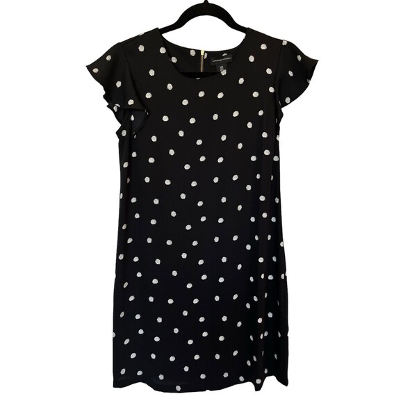 Adrienne Vittadini Dress cap sleeve Black and White Polka Dot Size 2 - Picture 1 of 7